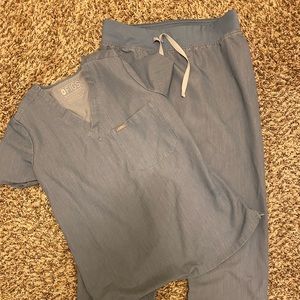 Small FIGS heather indigo scrubs